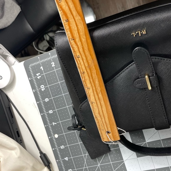 Lauren Ralph Lauren Bag Women's Black Cowhide Leather LRL Raquel Messenger - Picture 10 of 10